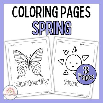 Preview of Spring Coloring Sheets For Kindergarten And 1st Grade Part 1 | Spring Activites