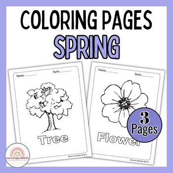 Preview of Spring Coloring Sheets For Kindergarten And 1st Grades Part 2 | Spring Activites