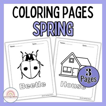 Preview of Spring Coloring Sheets For Kindergarten And 1st Grades Part 3 | Spring Activites