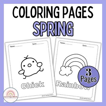 Preview of Spring Coloring Sheets For Kindergarten And 1st Grades Part 4 | Spring Activites