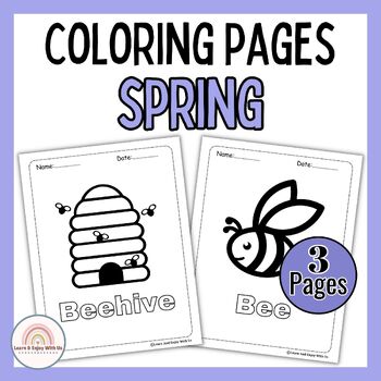 Preview of Spring Coloring Sheets For Kindergarten And 1st Grades Part 5 | Spring Activites