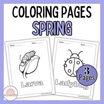 Preview of Spring Coloring Sheets For Kindergarten And 1st Grades Part 6 | Spring Activites