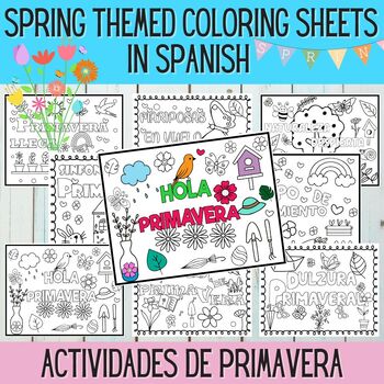 Preview of Spring Coloring Sheets  l Colorea la Primavera l Actividades de Primavera