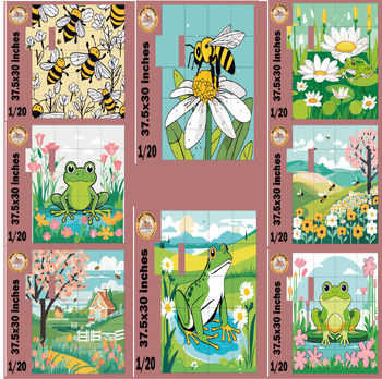 Preview of Spring Coloring page Collaborative Poster,Springtime Bulletin Board Craft Bundle