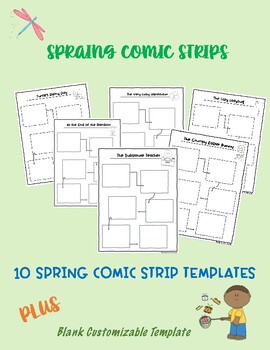 Preview of Spring Comic Strip Templates- NO PREP (March, April, May) K-2 Writing Centers