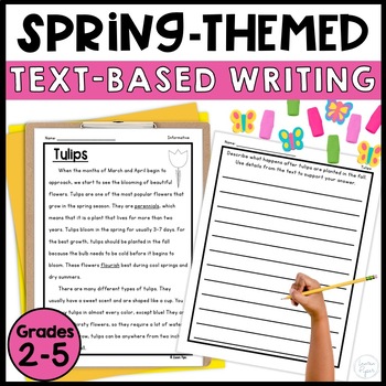 Preview of Spring Text Evidence Reading Passages and Common Core Writing Prompts