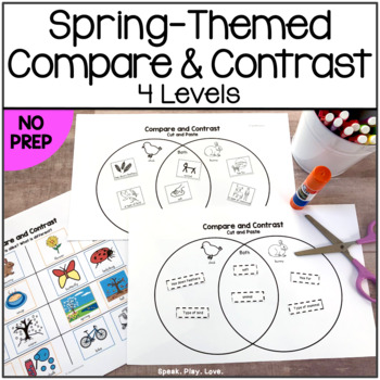 Preview of Spring Compare and Contrast - Speech Therapy - Pictures Visuals- March April May