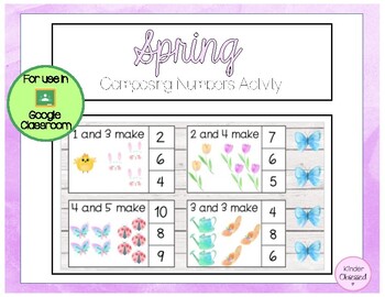 Preview of Spring Composing Numbers Activity for Google Classroom