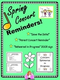 Spring Concert "Save the Date" & "Concert Reminders"