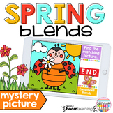 Spring Consonant Blends Mystery Picture Phonics ELA Boom Cards