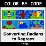 Spring: Converting Radians to Degrees - Coloring Worksheet