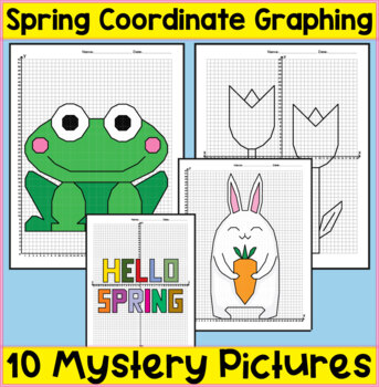 Preview of Spring Coordinate Graphing Pictures - Easter Coordinate Graphing 