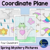 Spring Coordinate Plane Mystery Graphing Pictures - Four Quadrant