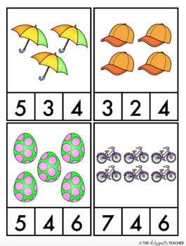 spring count and clip cards numbers 1 10 by the designer teacher