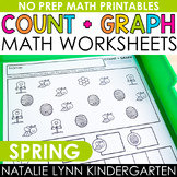 Spring Count and Graph Graphing Kindergarten Math Worksheets Color Count Graph