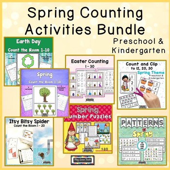 Preview of Spring Counting Activities for Preschool & Kindergarten