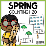 Spring Counting Clip Cards 1-20