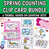 Spring Counting Clip Cards Bundle - PreK Kinder Numbers 1-