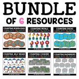 Spring Counting Clipart Bundle + FREE Blacklines - Commercial Use