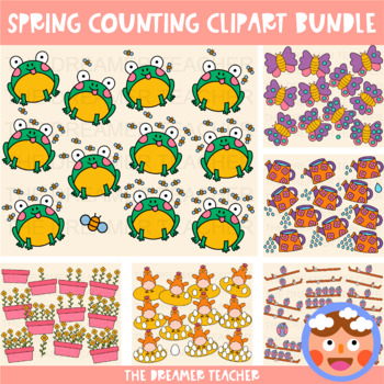 Preview of Spring Counting Clipart Bundle