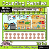 Spring Counting Coins -  Pennies - Boom Cards - Digital Di