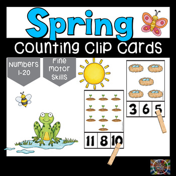 Preview of Spring Counting Clothespin Number Clip Cards