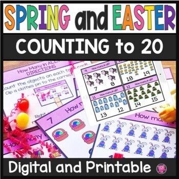 Preview of Spring Counting Objects to 20 - Easter Number Sense Math Center