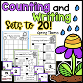 Spring Counting Sets & Writing Numbers to 20 Worksheets - 