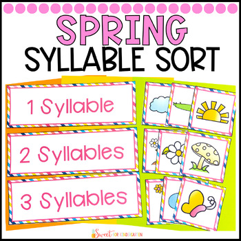 Preview of Spring Counting Syllables Picture Sort Activity