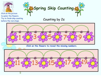 Preview of Spring Counting for Kinders Freebie (Interactive SMARTboard File)