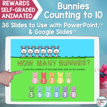 Preview of Spring Counting to 10 PowerPoint & Google Slides Digital Animated Game