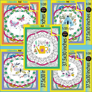 Preview of Spring Craft Butterfly Collaborative Coloring Poster Bulletin board Bundle