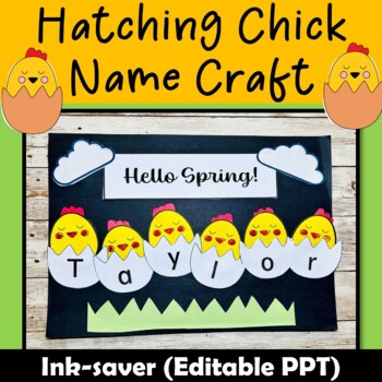 Preview of Spring Craft, Easter Craft Hatching Chick Name Craft Activities, Bulletin Board