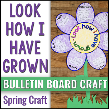 Preview of Spring Activities April Bulletin Board Open House Craft Growth Mindset Writing