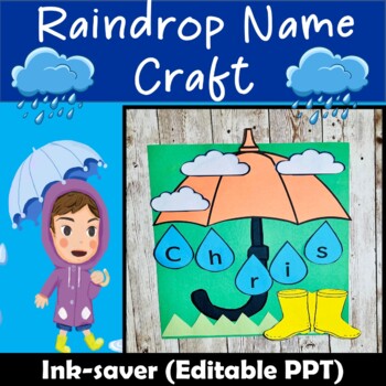 Preview of Spring Craft, Raindrop Name Craft Activities, Bulletin Board ideas decor