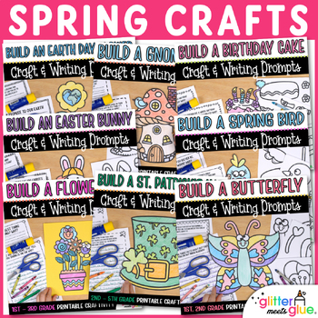 Preview of No Prep Spring Crafts, Writing Prompts, and Templates: 8 Printable Activities