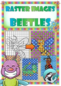 Preview of Spring: Create raster pictures - paint beetles