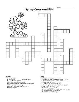 Spring Crossword Puzzle by Creations by LAckert | TpT