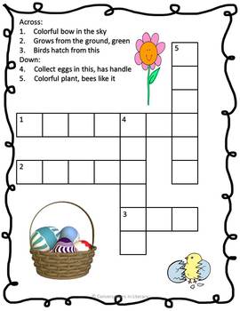 Spring Crossword Puzzles Freebie by Conversations in Literacy | TpT