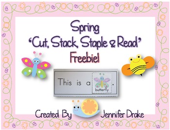 Preview of Spring 'Cut, Stack, Staple & Read' FREEBIE!
