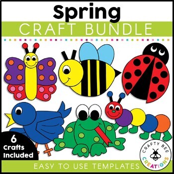 Preview of Spring Crafts Bundle Bulletin Board Activities May April Kindergarten Ladybug