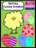 Spring Cuties Clipart Freebie- Chick and Eggs