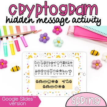 Preview of Spring: DIGITAL Cryptogram Hidden Message Handwriting & Visual Motor Activity