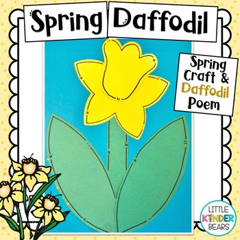 Preview of Spring Daffodil Flower Craft with Poems and Class Book