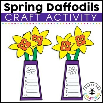 Preview of Daffodil Flower Craft Template Spring Acrostic Poem May Bulletin Board Writing