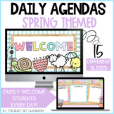 Spring Daily Agenda Slides, April Themed Editable Google Slides