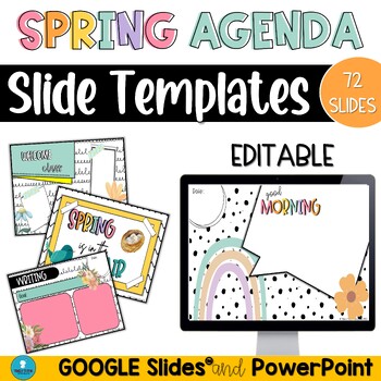 Preview of Spring Daily and Weekly Agenda Slide Templates for Google Slides and PowerPoint