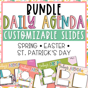 Preview of Spring Daily and Weekly Agenda Slides Templates BUNDLE