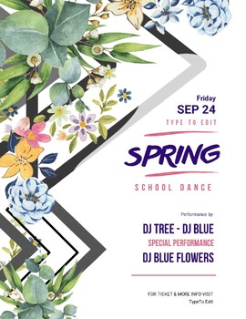 Preview of Spring Dance School Festival (1) Flyers - Customize your Flyer -Ready to Edit!
