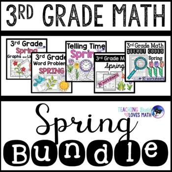 Preview of Spring Math Worksheets 3rd Grade Bundle